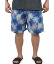 Short Estampado Elastano Plus Size Grande Bermuda flor Azul Claro