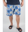 Short Estampado Elastano Plus Size Grande Bermuda flor Azul Claro