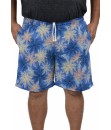 Short Estampado Elastano Plus Size Grande Bermuda flor Azul Claro