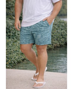 Short Estampado Elastano Plus Size Grande Bermuda praia Conchas