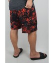 Short Estampado Elastano Plus Size Grande Bermuda floral Vermelho