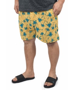 Short Estampado Elastano Plus Size Grande Bermuda flor Amarelo Short Estampado Elastano Plus Size Grande Bermuda flor Amarelo