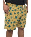 Short Estampado Elastano Plus Size Grande Bermuda flor Amarelo