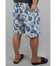 Short Estampado Elastano Plus Size Grande Bermuda flor Branco