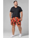Short Estampado Elastano Plus Size Grande Bermuda flor Vermelho