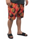 Short Estampado Elastano Plus Size Grande Bermuda flor Vermelho