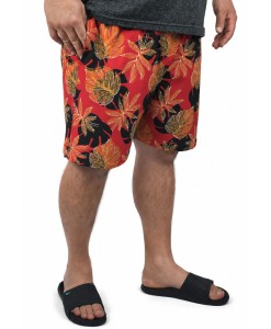 Short Estampado Elastano Plus Size Grande Bermuda flor Vermelho