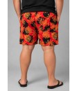 Short Estampado Elastano Plus Size Grande Bermuda flor Vermelho
