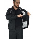 CONJUNTO AGASALHO MASCULINO PRETO/CINZA - TACTEL - P - M - G - GG